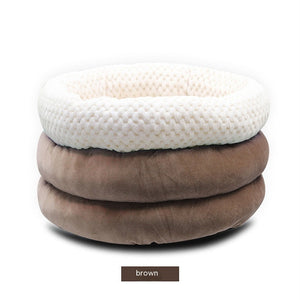 Discover the Comfort of the Semi-Closed Round Ice Velvet Pet Deep Sleep Bed